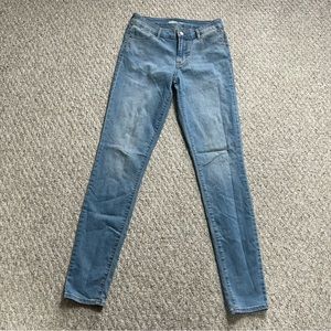 Old Navy Super Skinny Mid Rise Jeans Womens 4 Tall 4T Stretch Medium Wash Denim